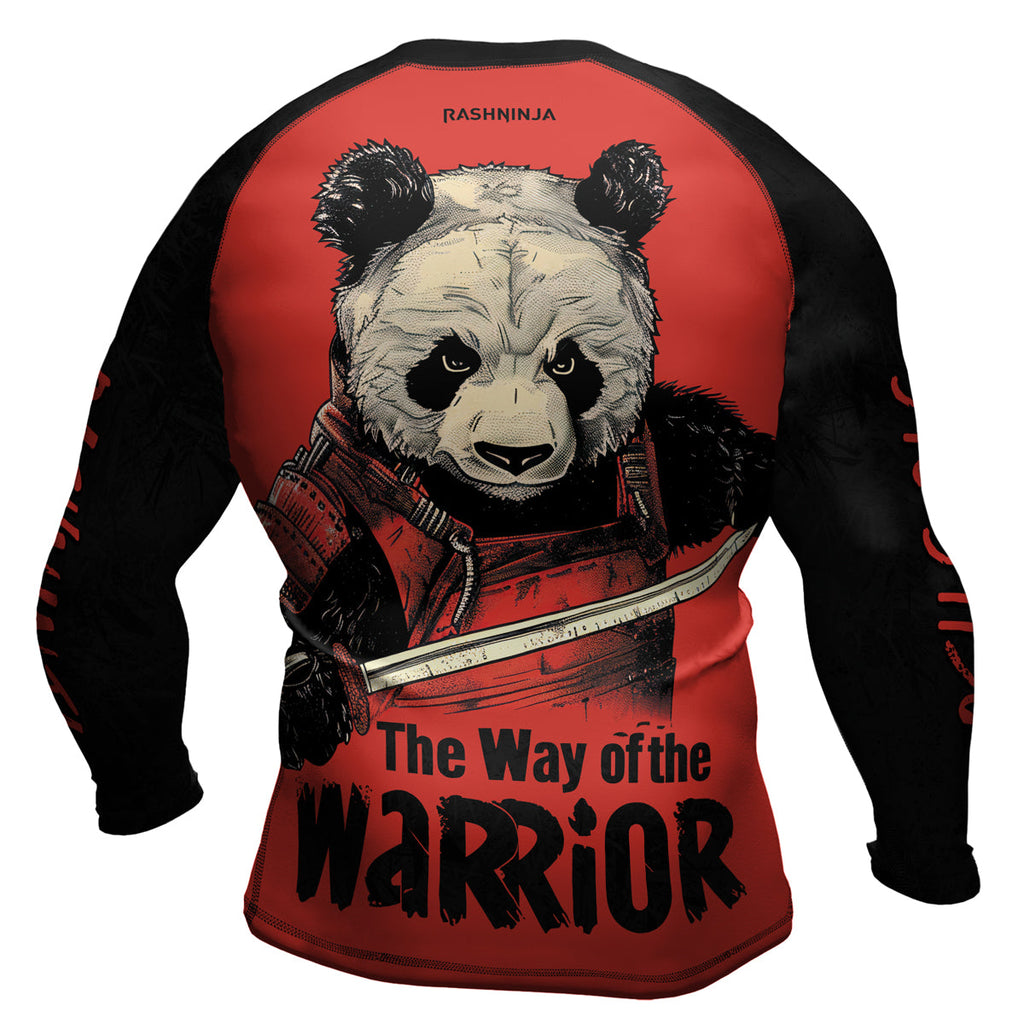 Rashninja Panda the Way of the Warrior Mastery Men's Long Sleeve Rash Guard