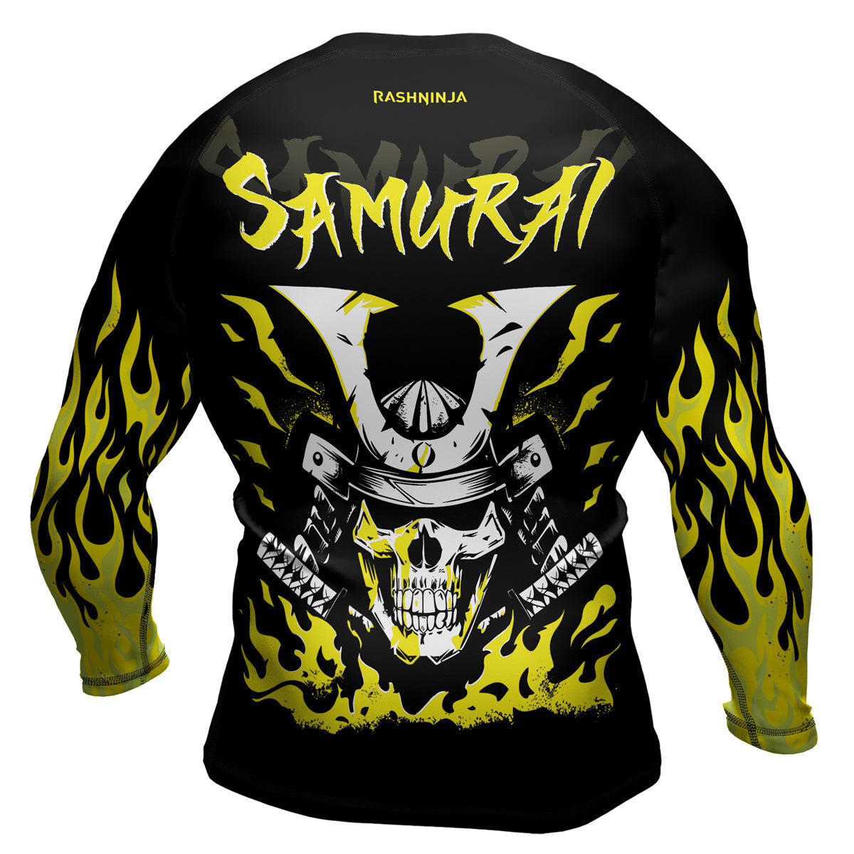 Rashninja Samurai Skull Blaze Men's Long Sleeve Rash Guard