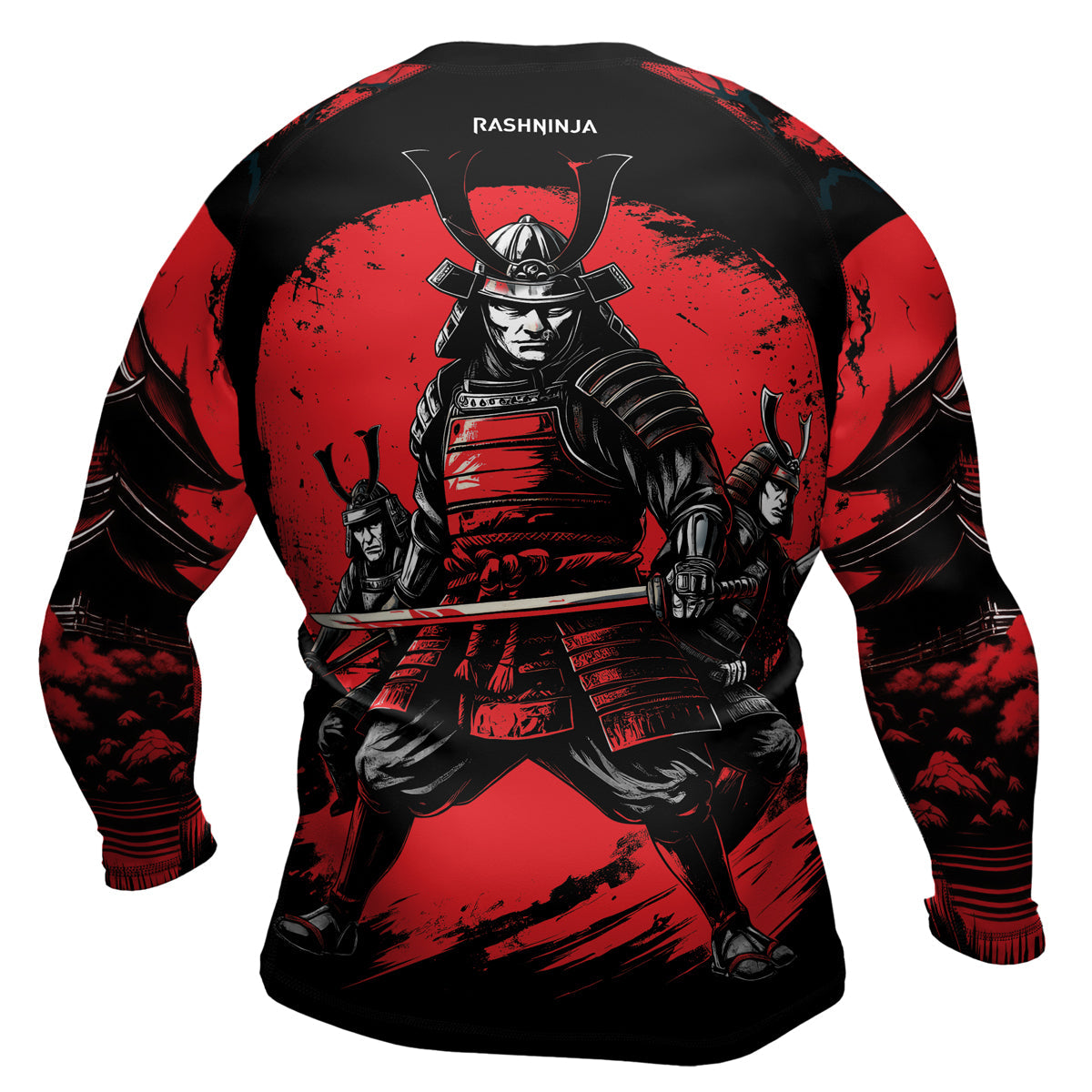 Rashninja Samurai Blood Moon Men's Long Sleeve Rash Guard