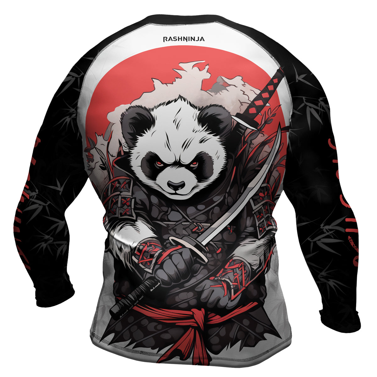 Rashninja Panda Samurai Blade Men's Long Sleeve Rash Guard