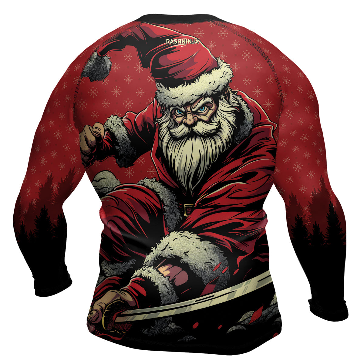 Rashninja Christmas Santa Grappler Men's Long Sleeve Rash Guard
