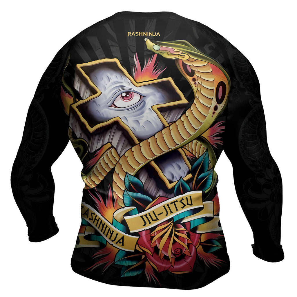 Rashninja Snake Tattoo Ink Spiral Men's Long Sleeve Rash Guard
