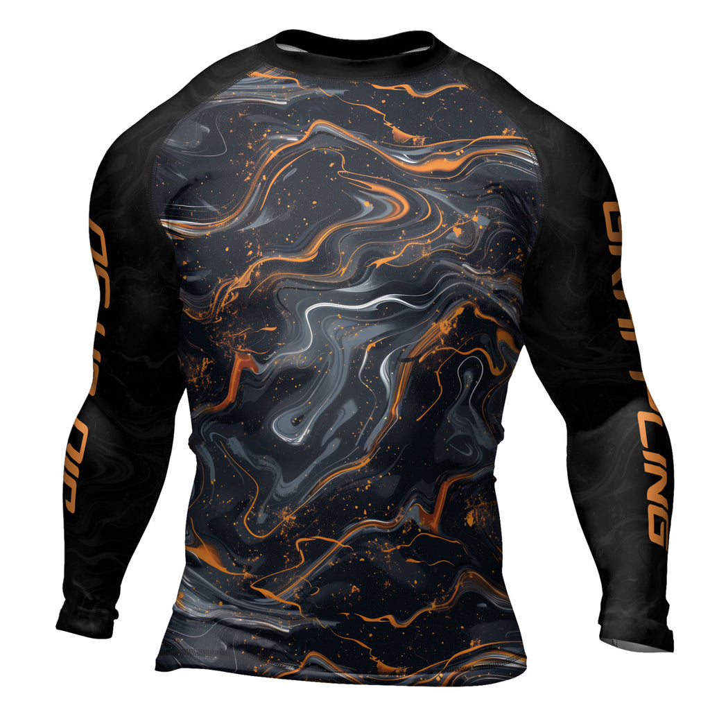 Rashninja Cyber Storm Marble Men's Long Sleeve Rash Guard