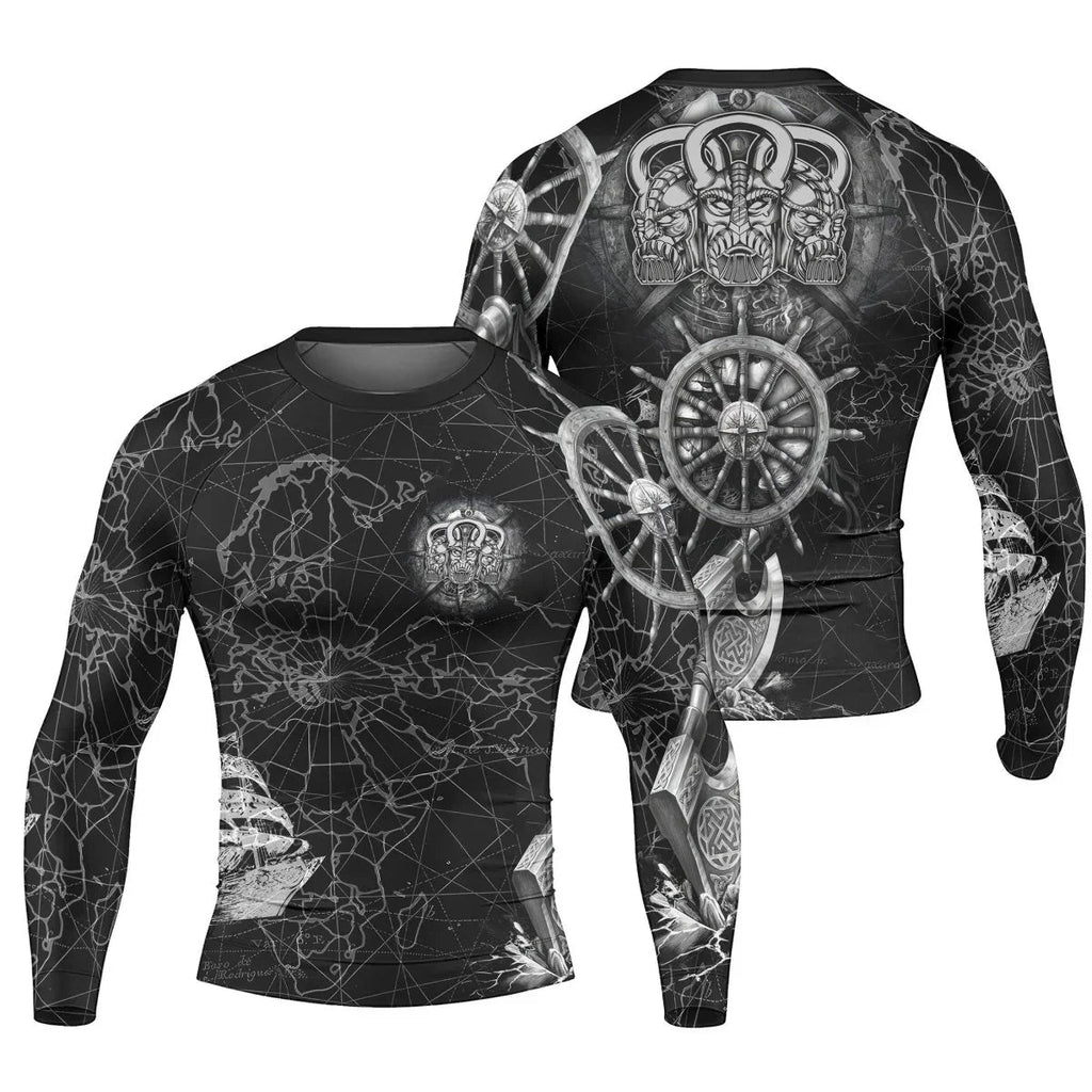 Viking Pirate Ship Long Sleeve Rash Guard