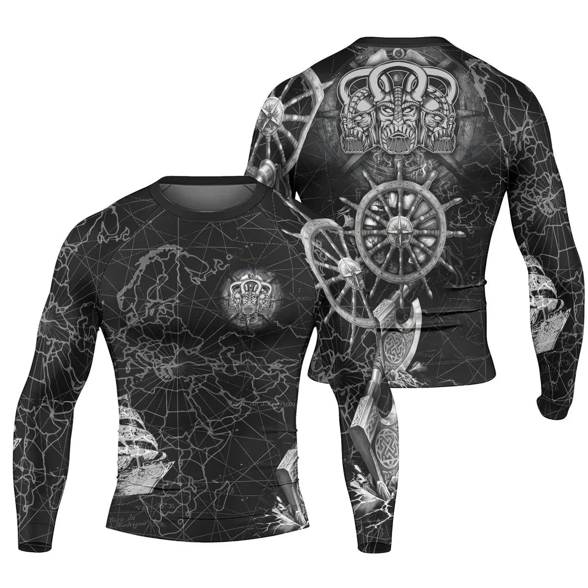 Viking Pirate Ship Long Sleeve Rash Guard
