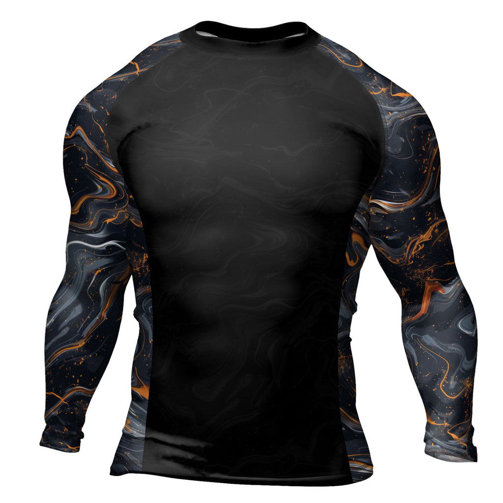 Rashninja Cyber Storm Marble Men's Long Sleeve Rash Guard