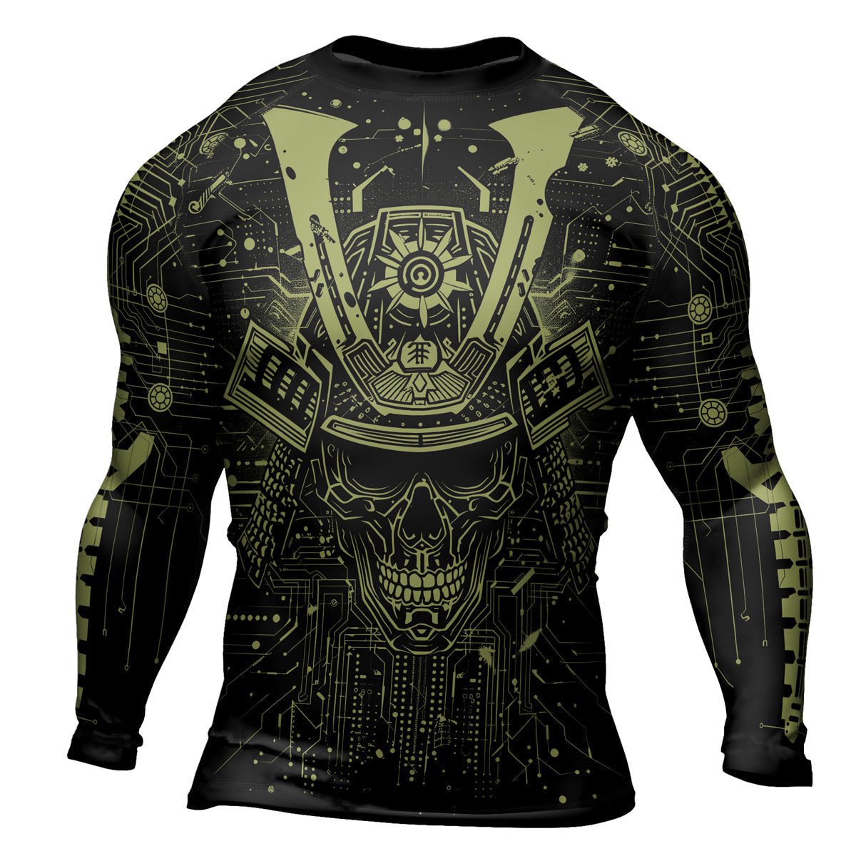 Rashninja Cyber Neon Matrix Men's Long Sleeve Rash Guard