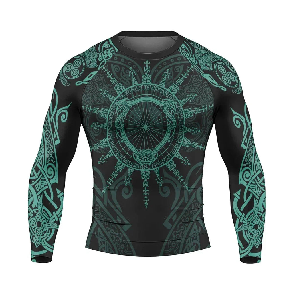Viking Rune Celtic Men's Long Sleeve Rash Guard