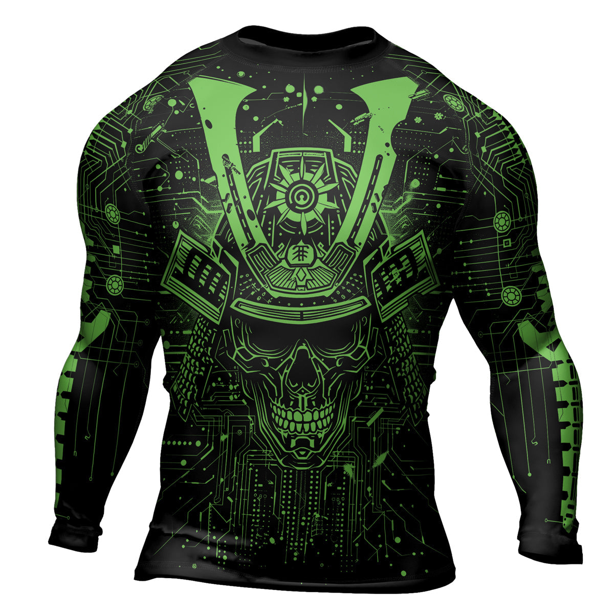 Rashninja Cyber Neon Matrix Men's Long Sleeve Rash Guard