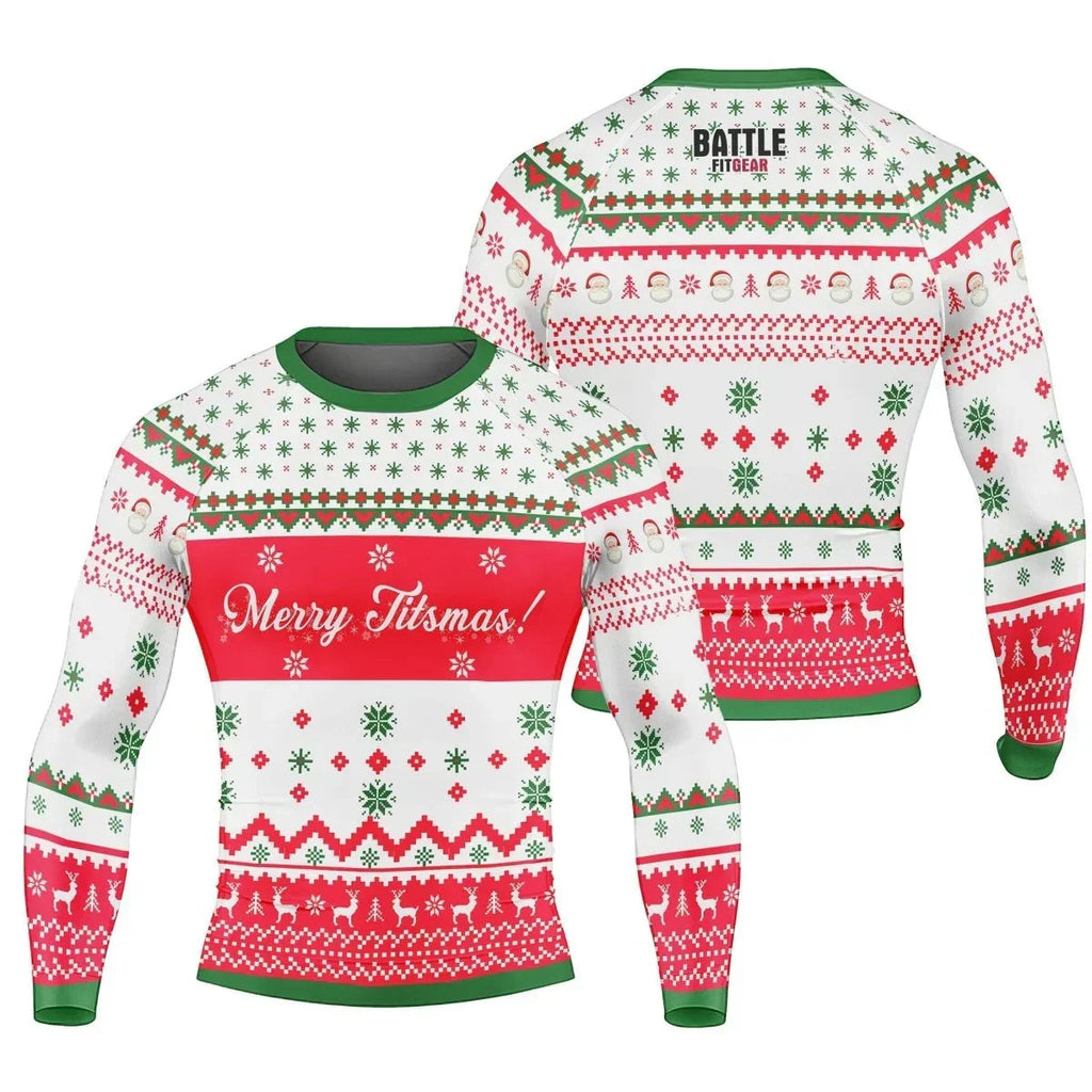 Merry Jitsmas Men's Long Sleeve Rash Guard