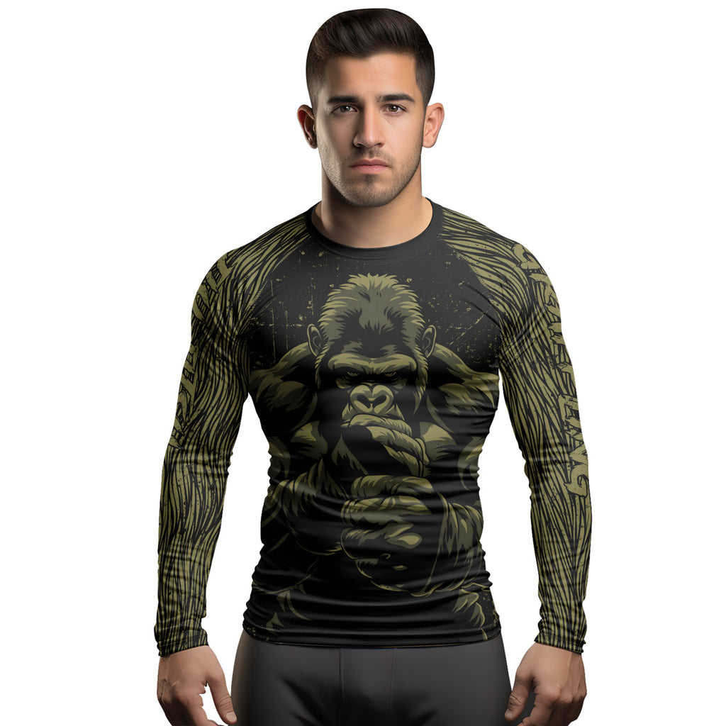 Rashninja Gorilla Jungle King Men's Long Sleeve Rash Guard