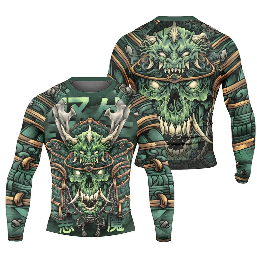 Evil Japanese Samurai Long Sleeve Rash Guard
