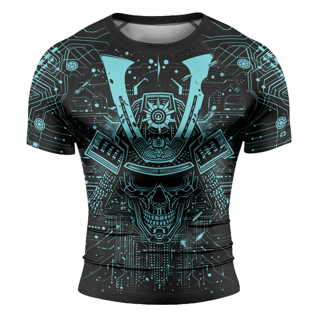 Rashninja Cyber Neon Matrix Men's Short Sleeve Rash Guard