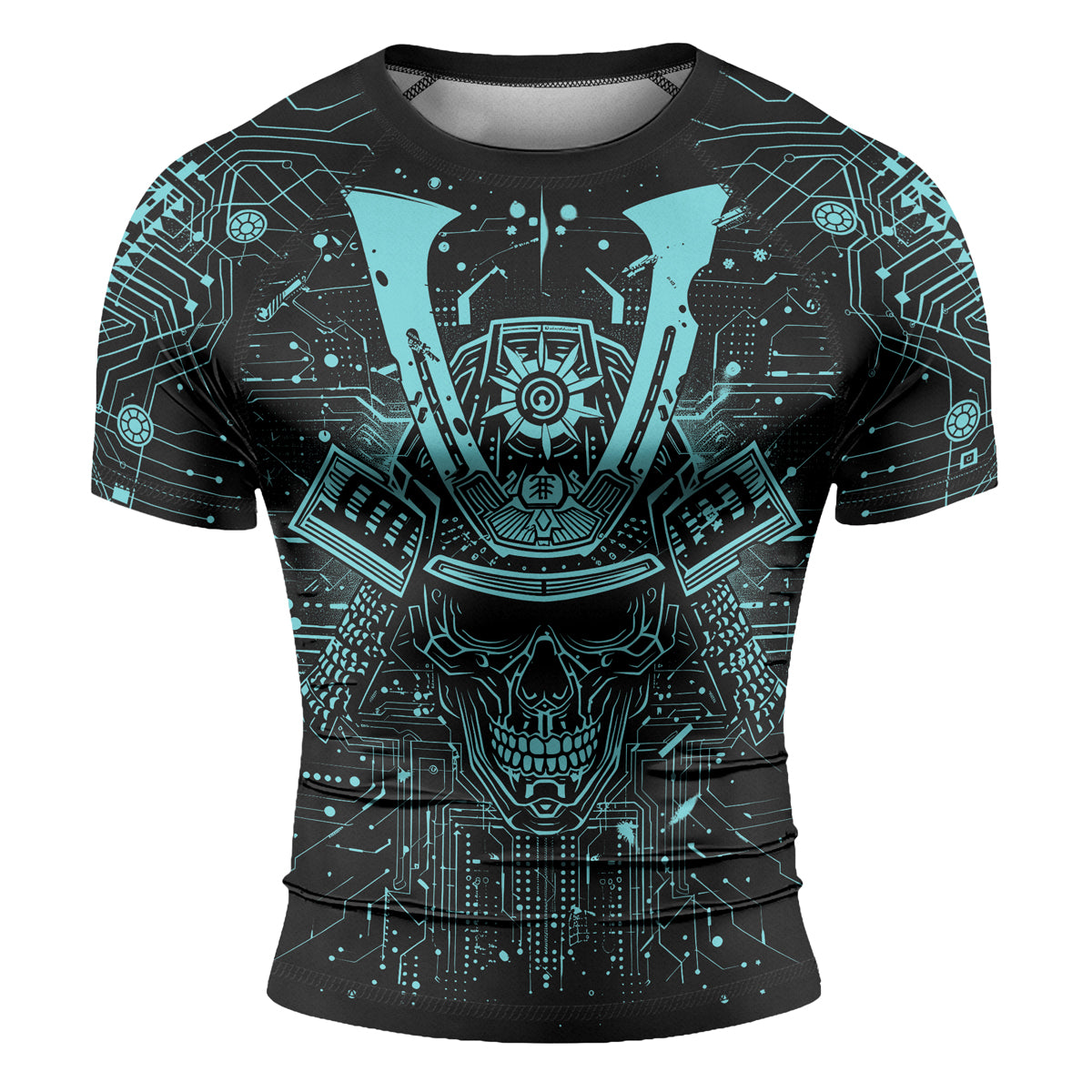 Rashninja Cyber Neon Matrix Men's Short Sleeve Rash Guard