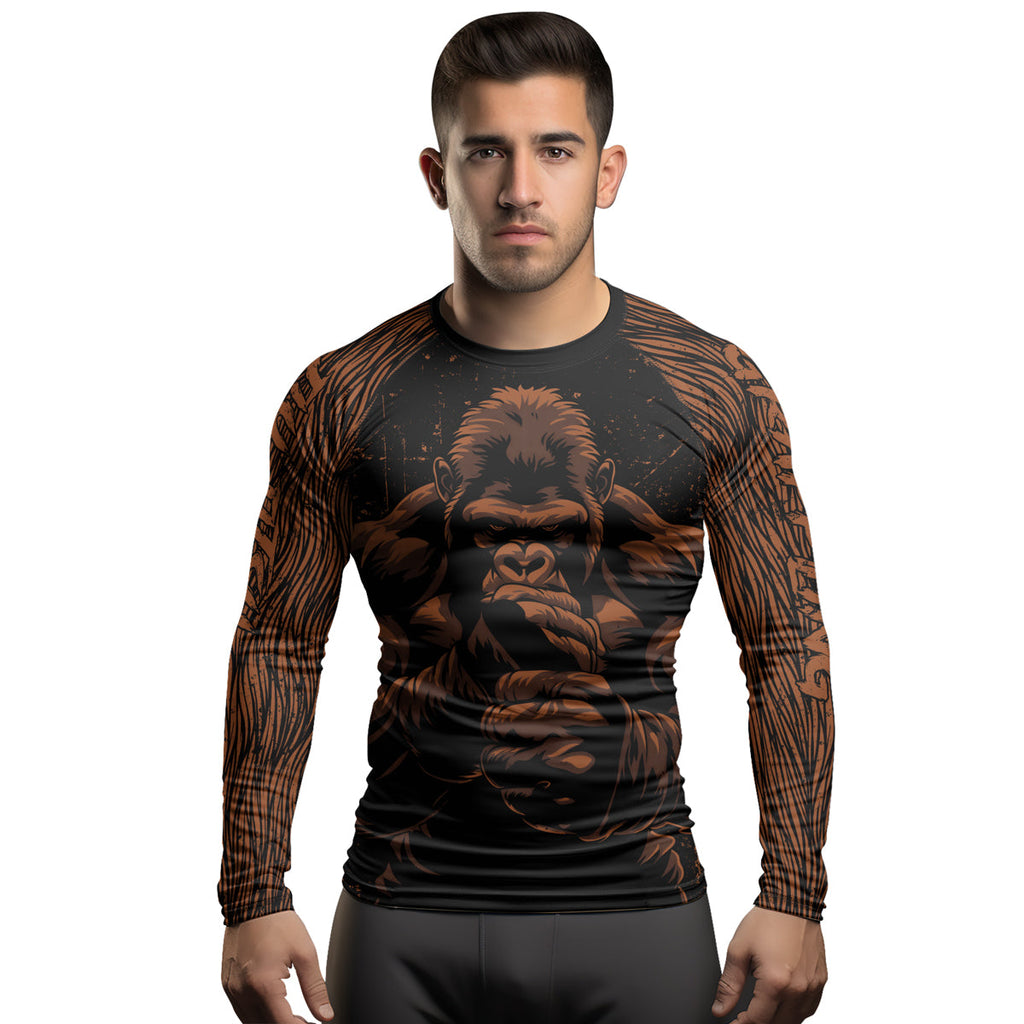 Rashninja Gorilla Jungle King Men's Long Sleeve Rash Guard