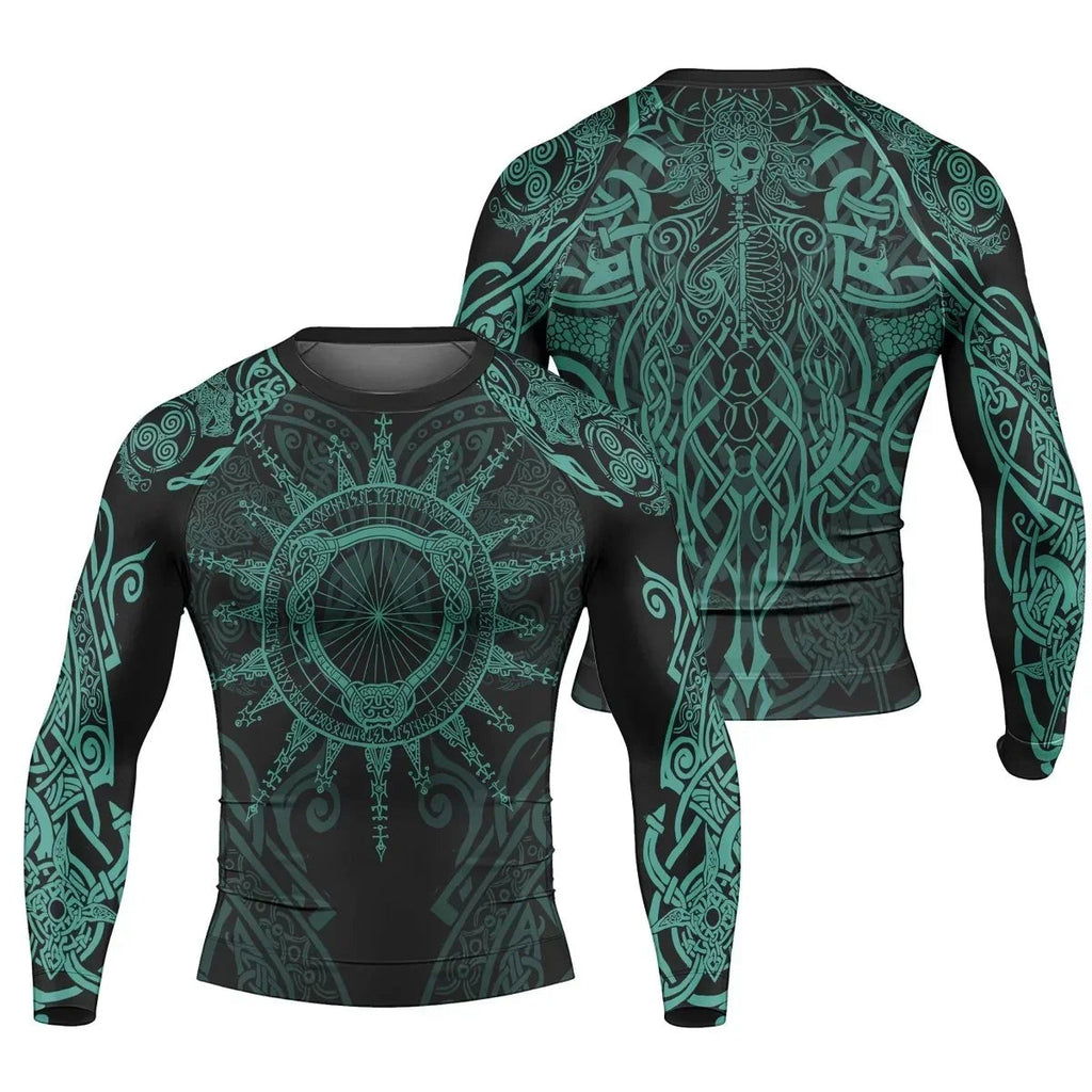 Viking Rune Celtic Men's Long Sleeve Rash Guard