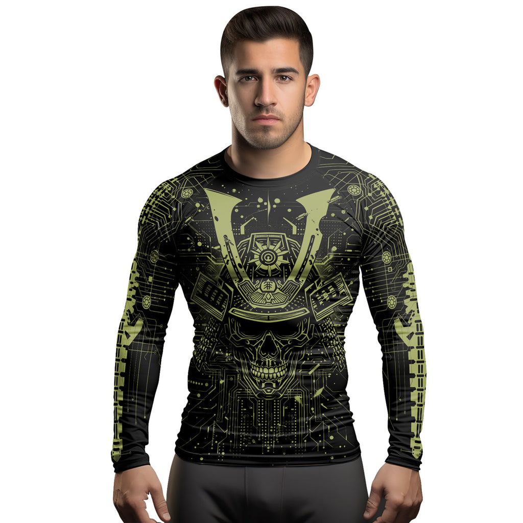 Rashninja Cyber Neon Matrix Men's Long Sleeve Rash Guard