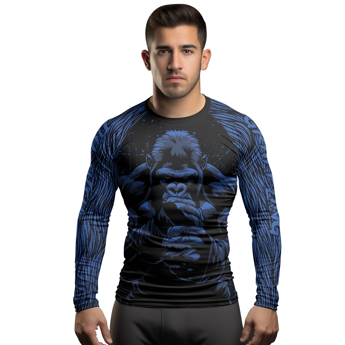 Rashninja Gorilla Jungle King Men's Long Sleeve Rash Guard