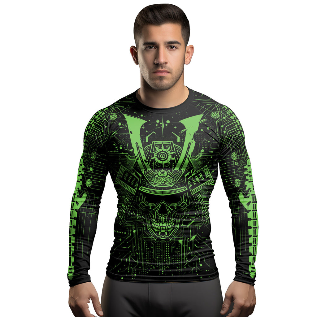 Rashninja Cyber Neon Matrix Men's Long Sleeve Rash Guard