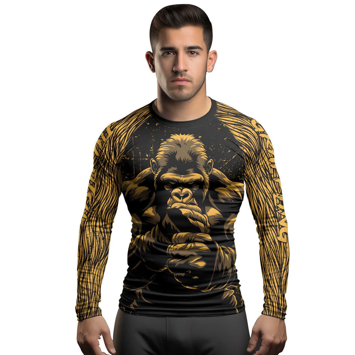Rashninja Gorilla Jungle King Men's Long Sleeve Rash Guard