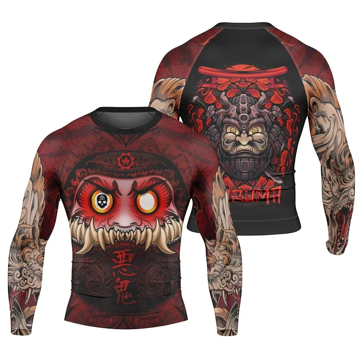 Japanese Daruma Long Sleeve Rash Guard