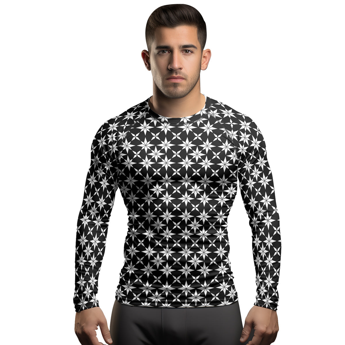 Rashninja Camouflage White Fusion Men's Long Sleeve Rash Guard