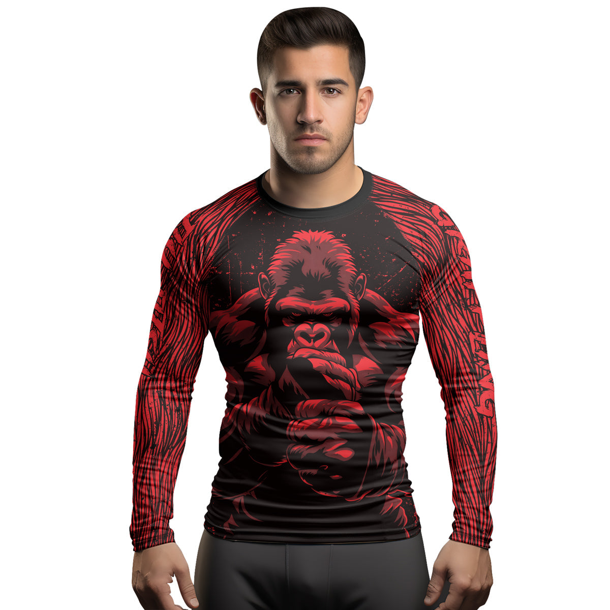 Rashninja Gorilla Jungle King Men's Long Sleeve Rash Guard