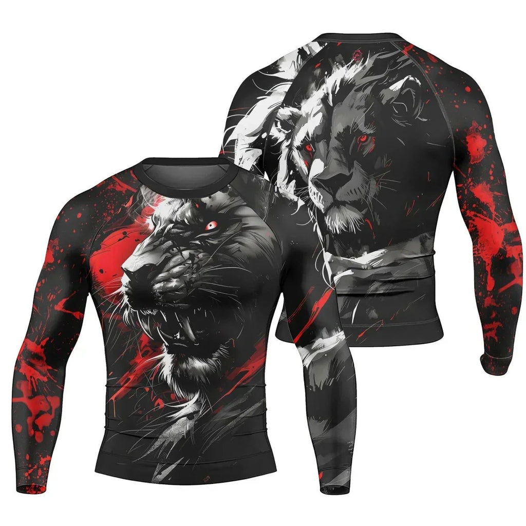 Dangerous Lion Men's Long Sleeve Rash Guard
