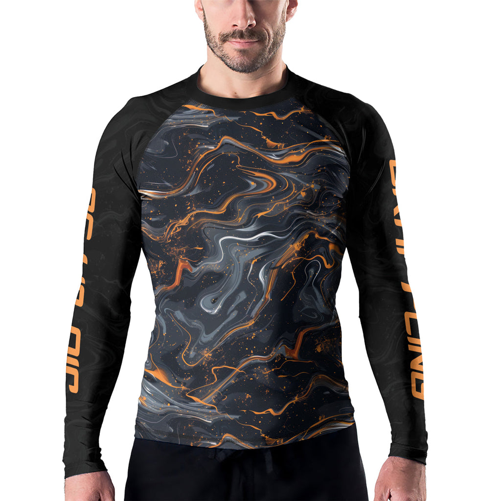 Rashninja Cyber Storm Marble Men's Long Sleeve Rash Guard