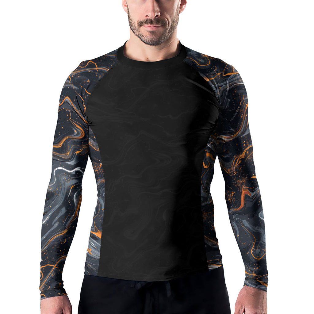 Rashninja Cyber Storm Marble Men's Long Sleeve Rash Guard