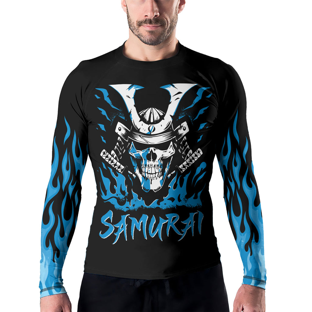 Rashninja Samurai Skull Blaze Men's Long Sleeve Rash Guard
