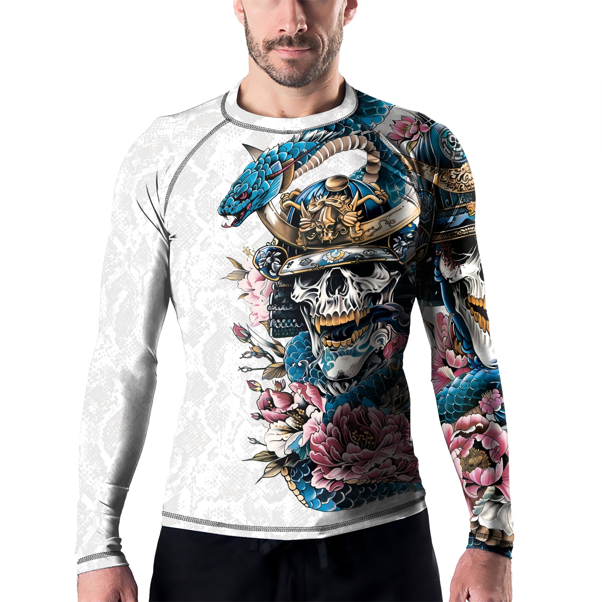 Rashninja Snake Samurai Spirit Men's Long Sleeve Rash Guard