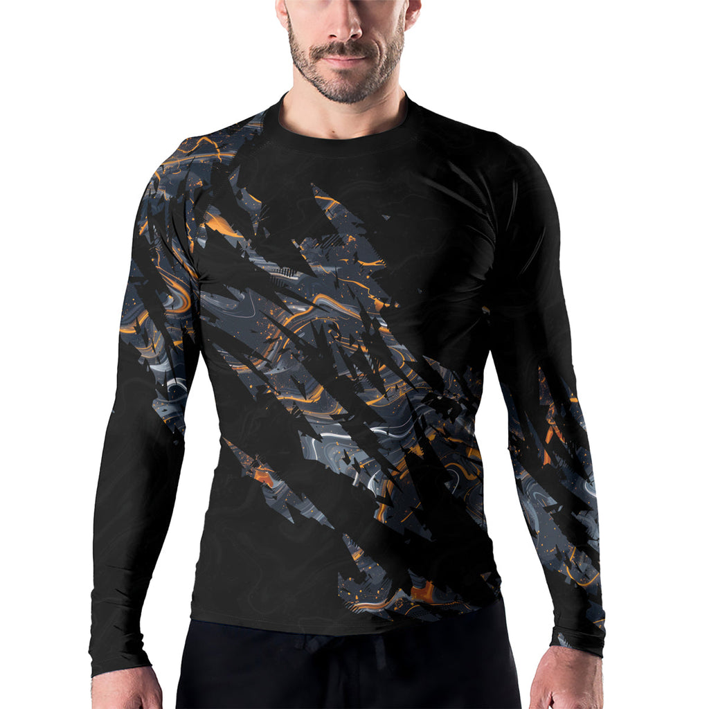 Rashninja Cyber Storm Marble Men's Long Sleeve Rash Guard