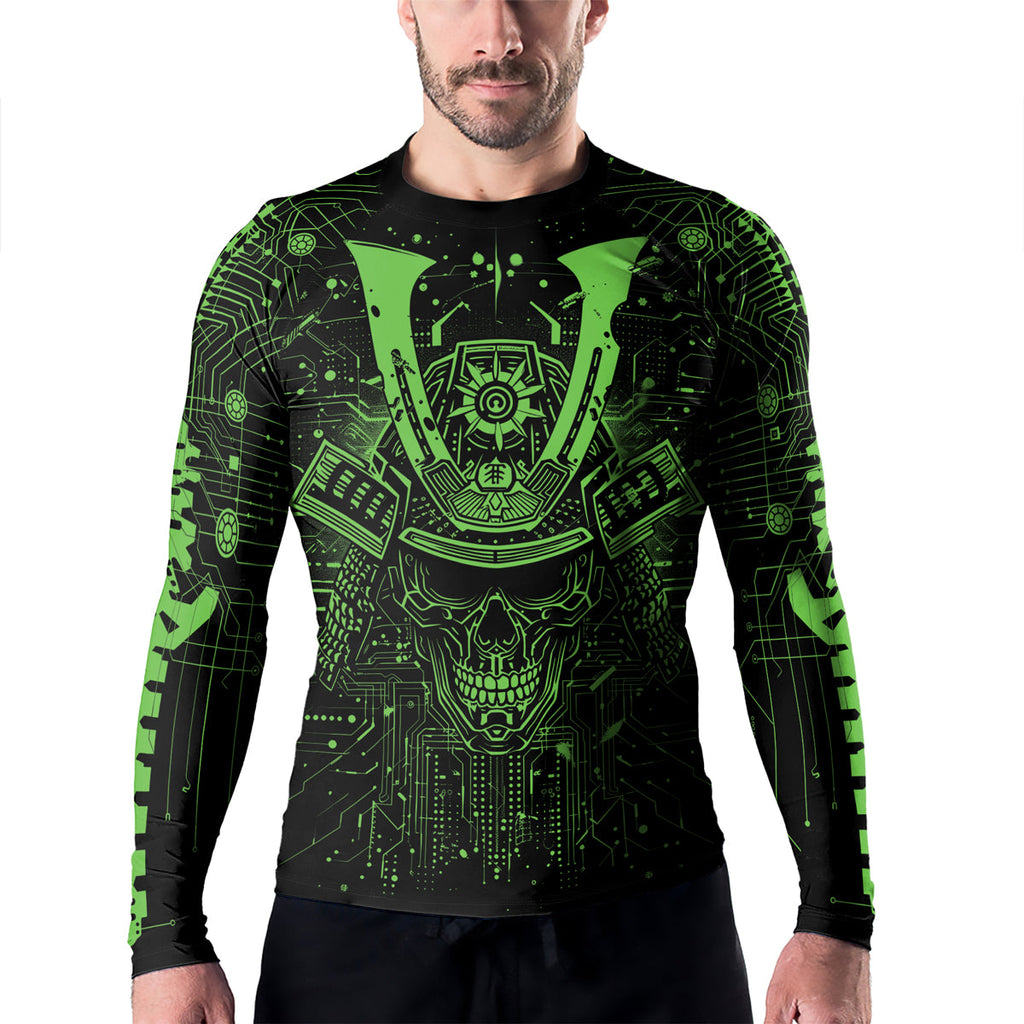 Rashninja Cyber Neon Matrix Men's Long Sleeve Rash Guard