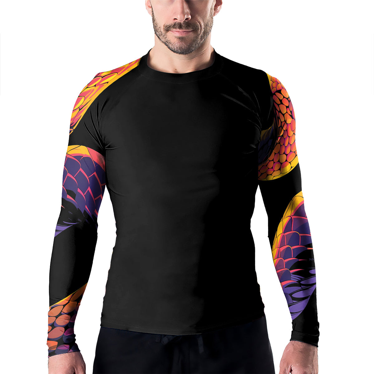 Rashninja Snake Fire Coil Men's Long Sleeve Rash Guard