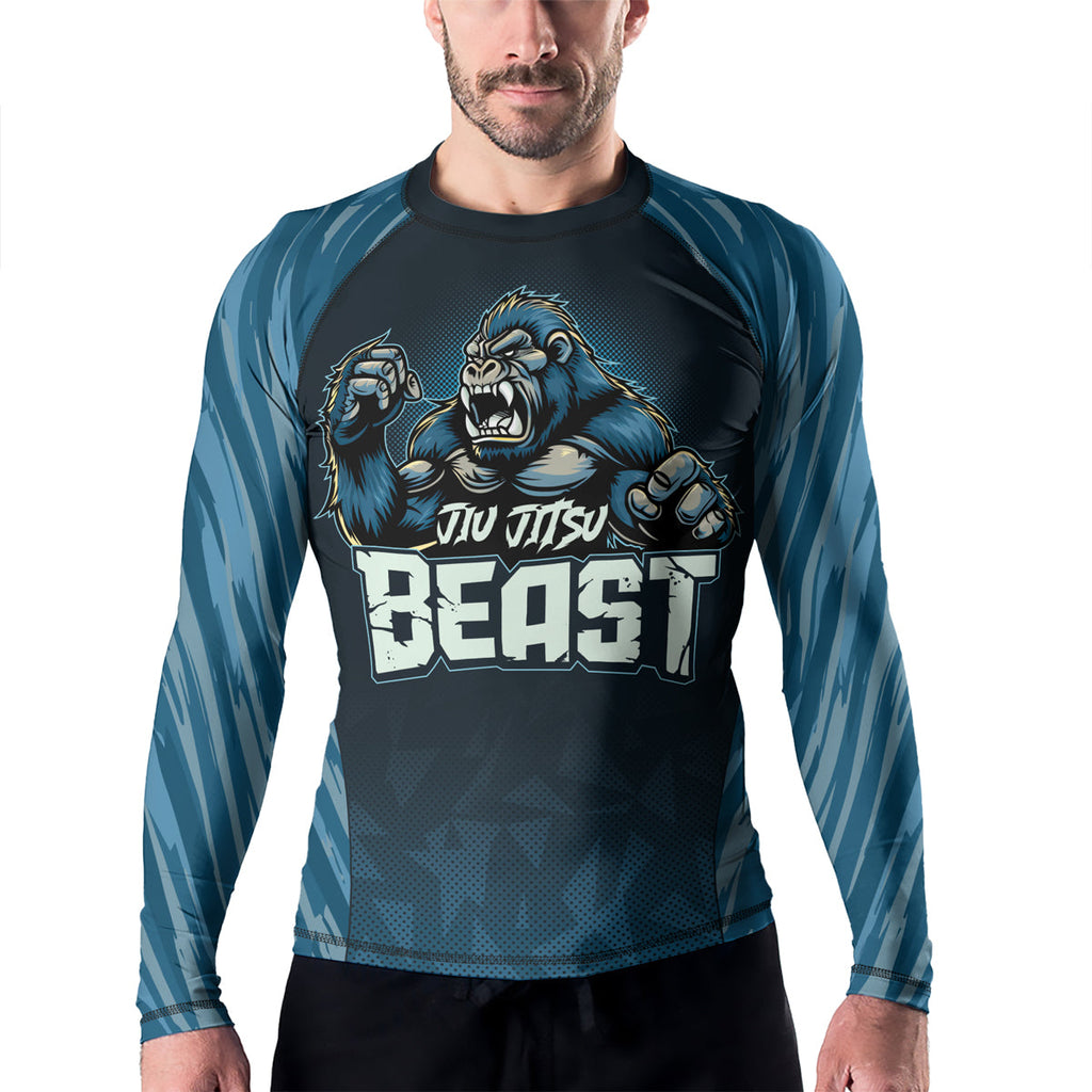 Rashninja Gorilla Blue Titan Men's Long Sleeve Rash Guard