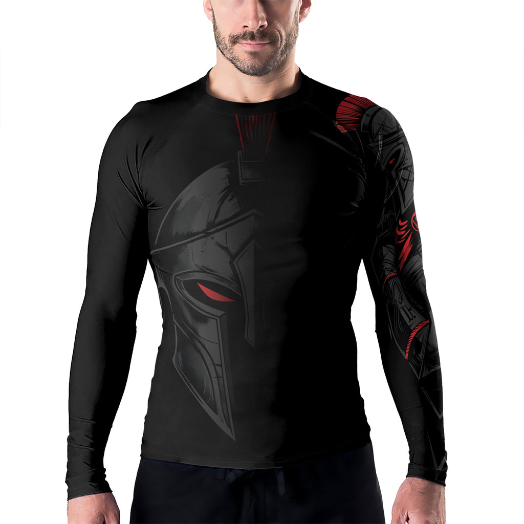 Rashninja Spartan Spear Pattern Men's Long Sleeve Rash Guard