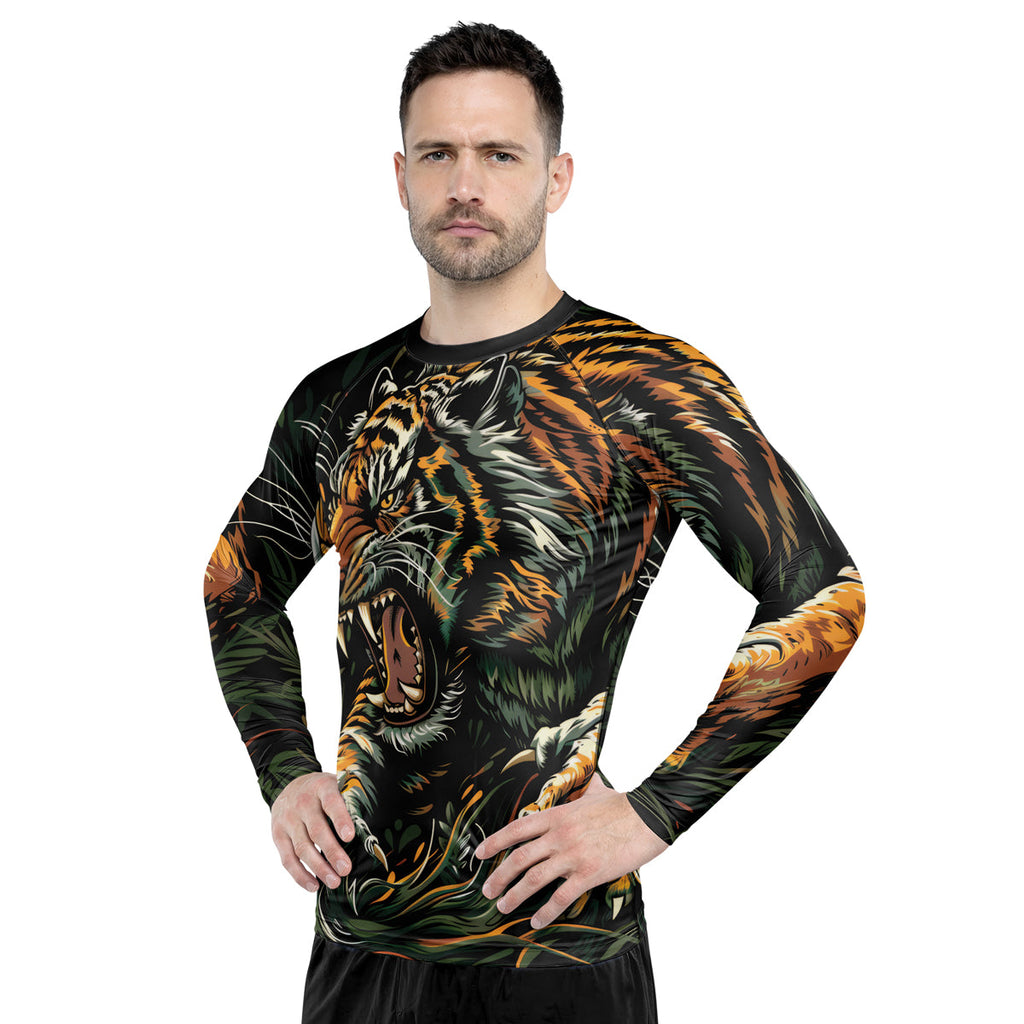 Rashninja Roaring Tiger Jungle Men's Long Sleeve Rash Guard