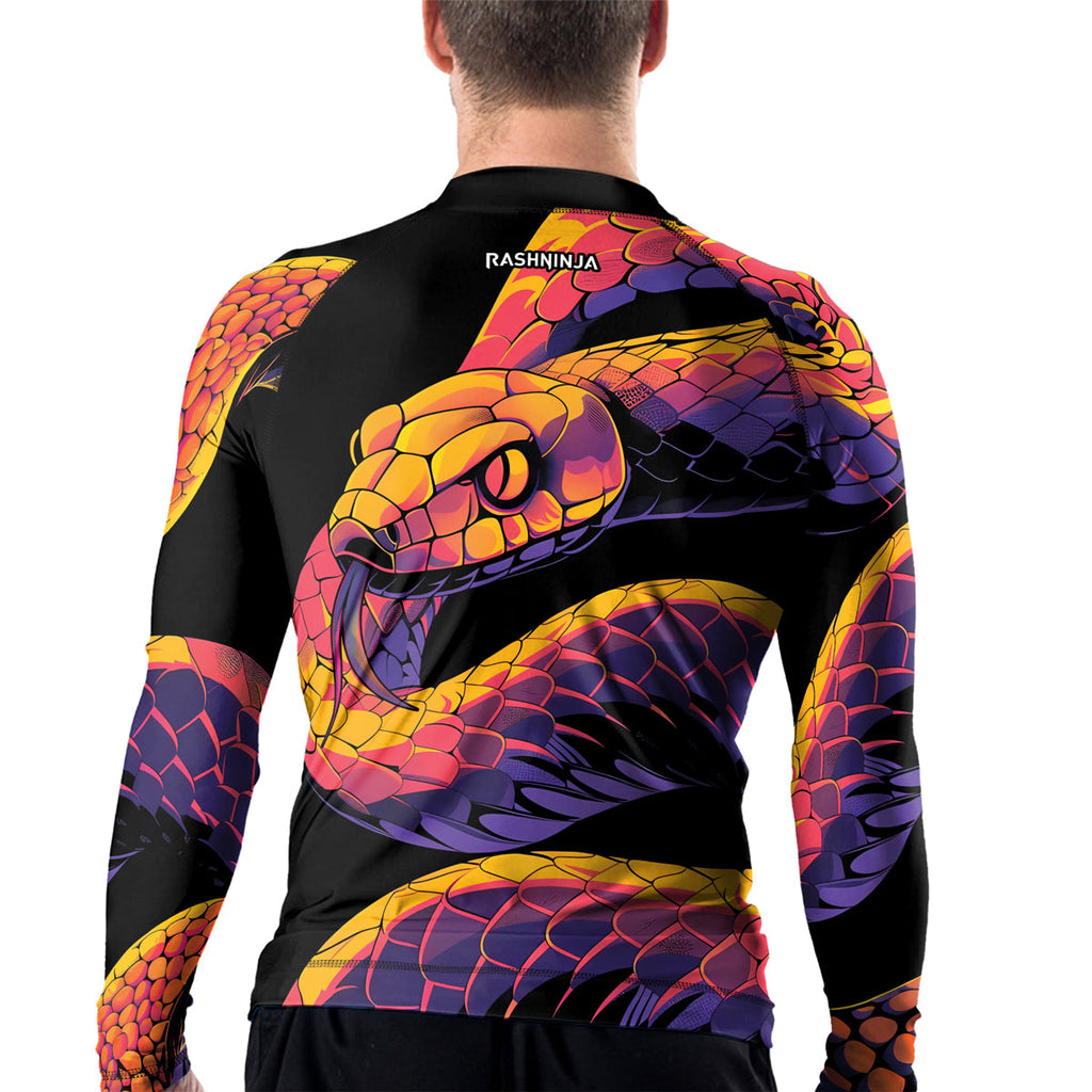 Rashninja Snake Fire Coil Men's Long Sleeve Rash Guard