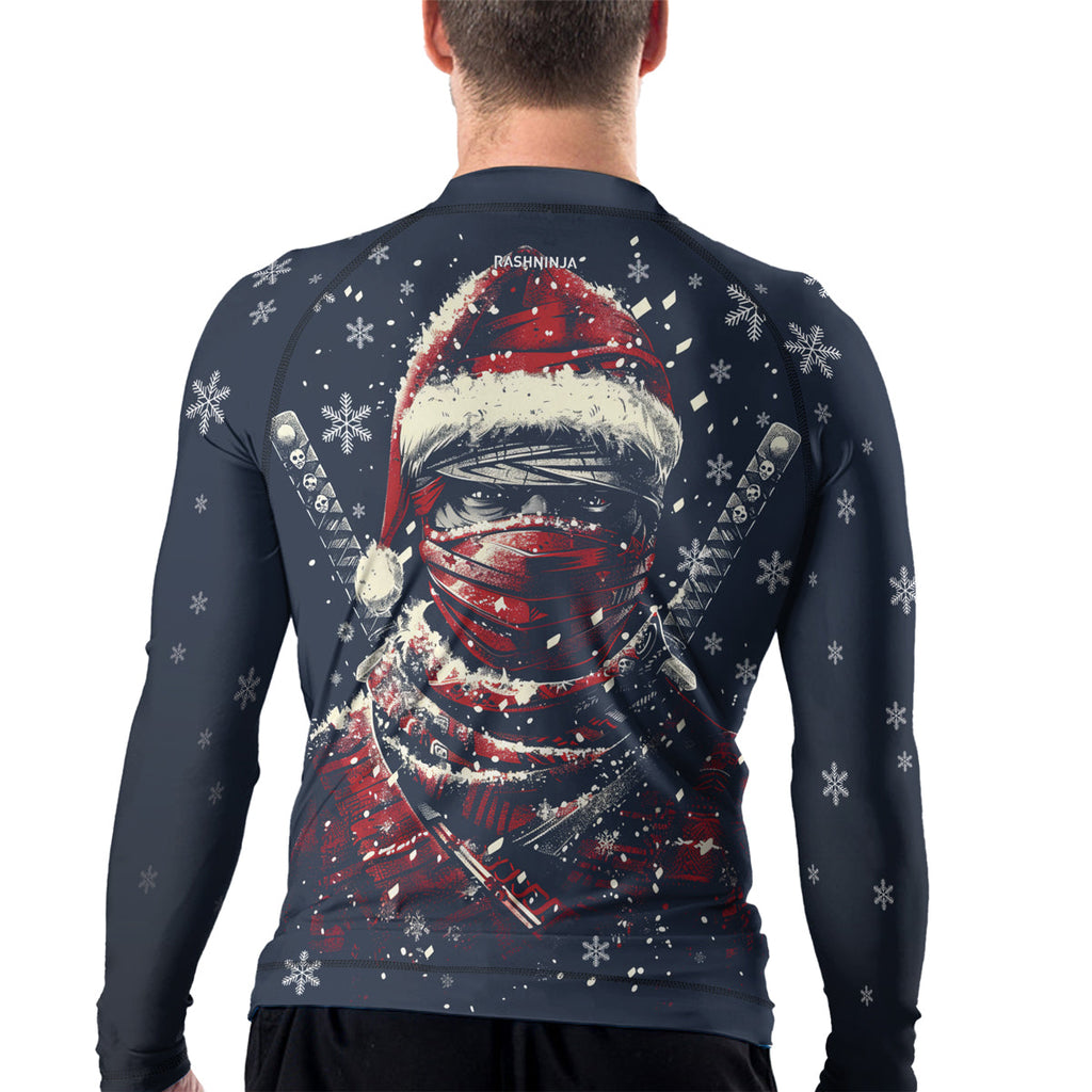 Rashninja Christmas Shadow Santa Men's Long Sleeve Rash Guard