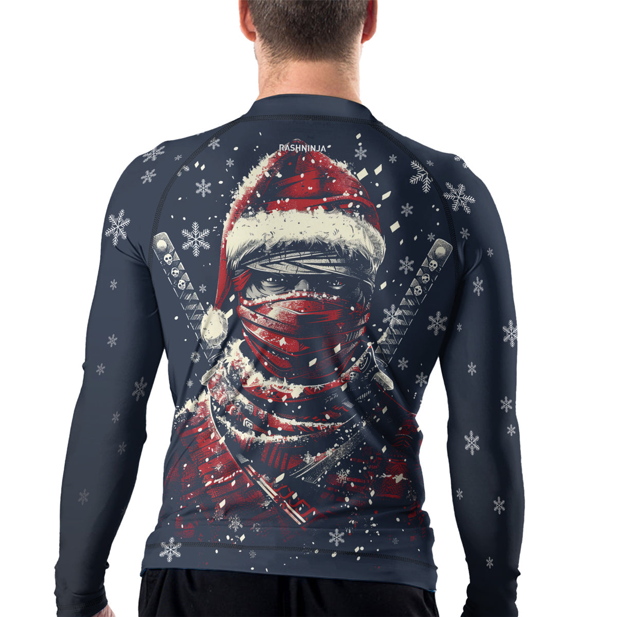 Rashninja Christmas Shadow Santa Men's Long Sleeve Rash Guard
