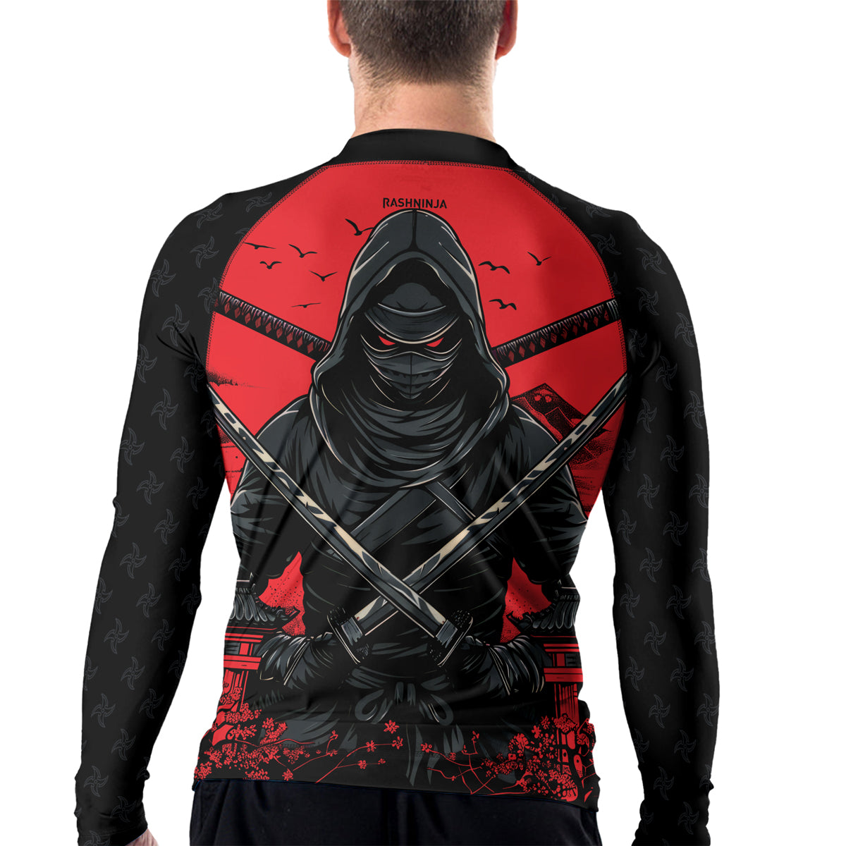 Rashninja Ninja Blood Moon Men's Long Sleeve Rash Guard