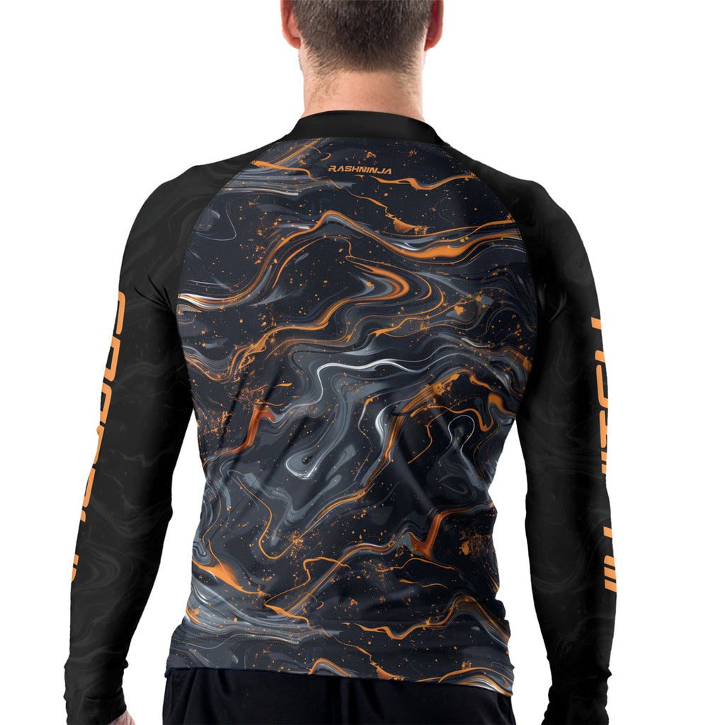 Rashninja Cyber Storm Marble Men's Long Sleeve Rash Guard