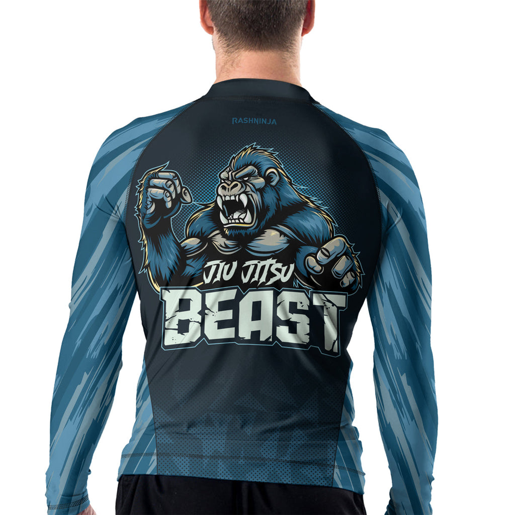 Rashninja Gorilla Blue Titan Men's Long Sleeve Rash Guard