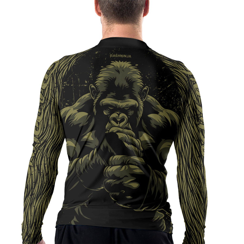 Rashninja Gorilla Jungle King Men's Long Sleeve Rash Guard