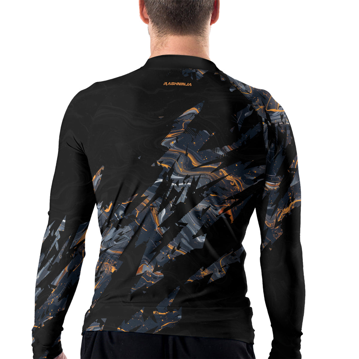 Rashninja Cyber Storm Marble Men's Long Sleeve Rash Guard