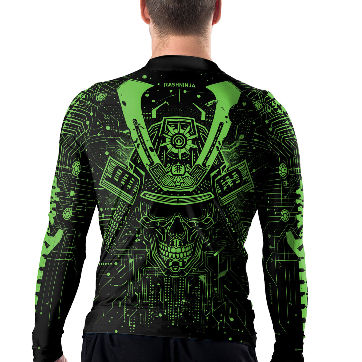Rashninja Cyber Neon Matrix Men's Long Sleeve Rash Guard