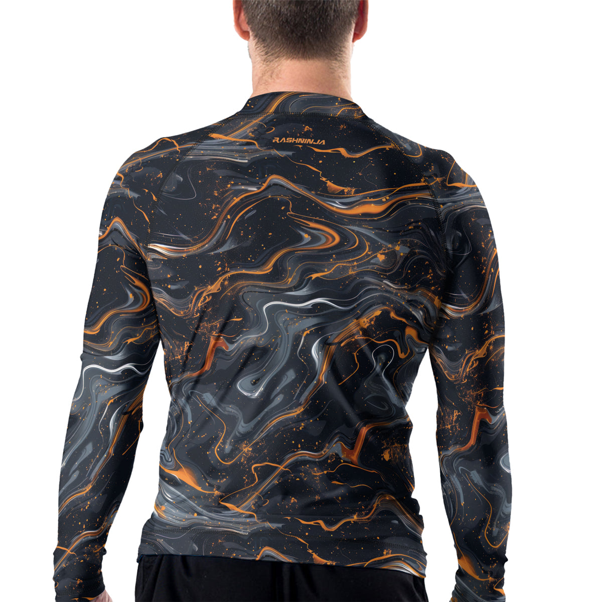 Rashninja Cyber Storm Marble Men's Long Sleeve Rash Guard
