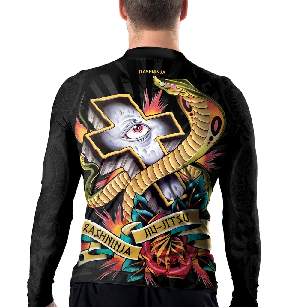 Rashninja Snake Tattoo Ink Spiral Men's Long Sleeve Rash Guard