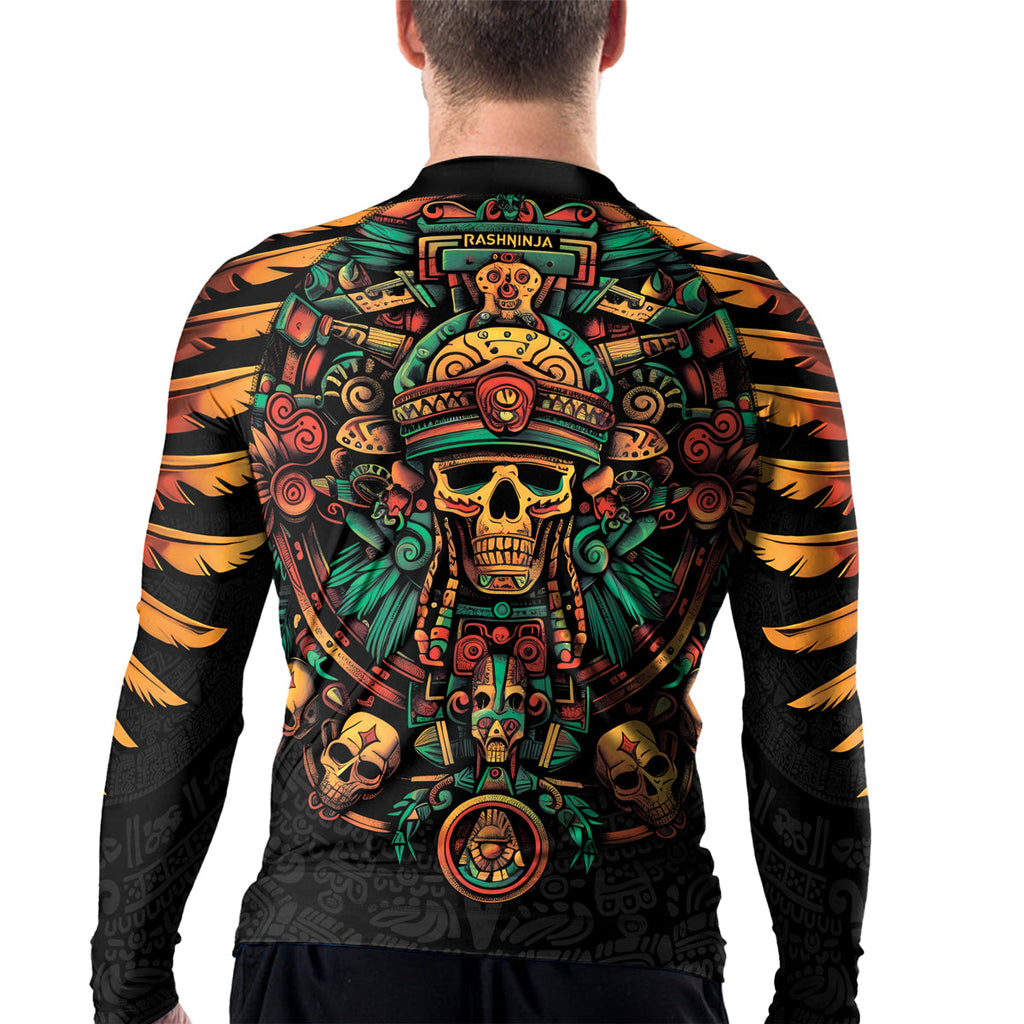 Rashninja Aztec Fire Dance Men's Long Sleeve Rash Guard